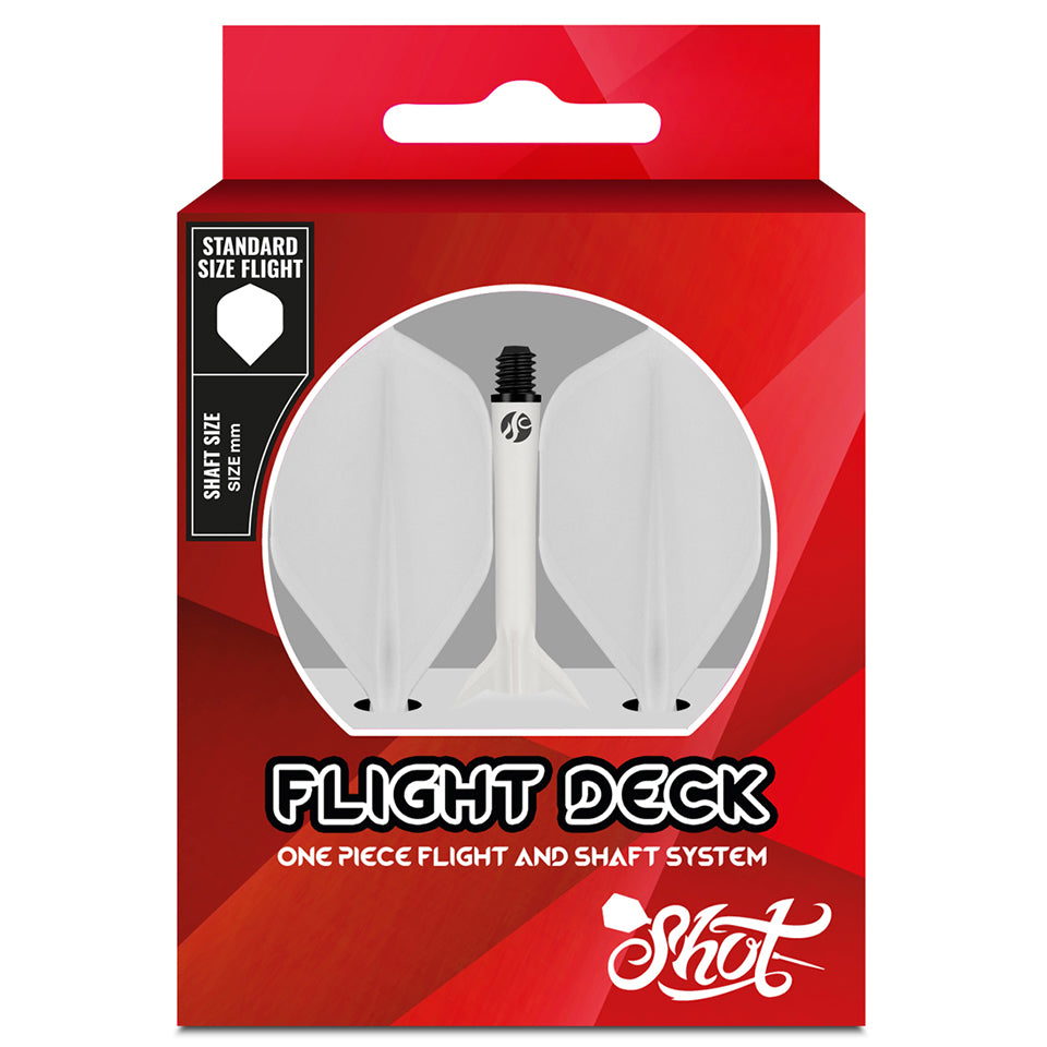 Shot Flight Deck Dart Flight & Shaft System - Standard Medium White