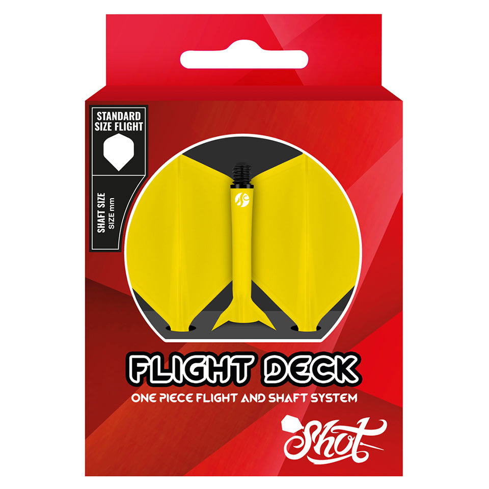 Shot Flight Deck Dart Flight and Shaft System - Standard Short Yellow