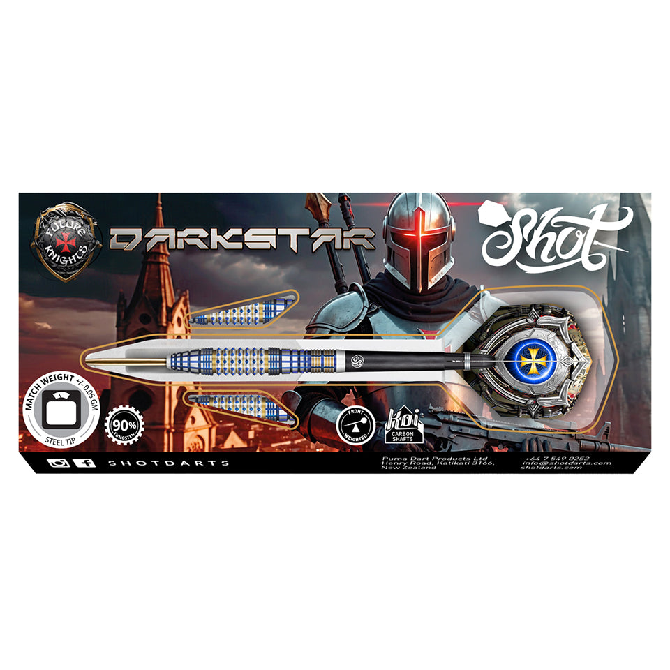 Shot Darts Future Knights Darkstar 90% Tungsten Steeldarts | 23 Gramm, Professionelle Dartpfeile