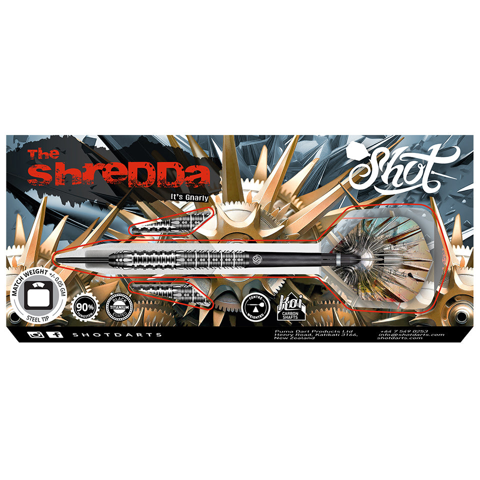 Shot Gnarley Shredda Steel Tip Darts - 28gm