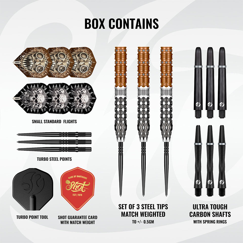 Shot Gnarly Gnasha Turbo Point Steel Tip Darts - 23gm