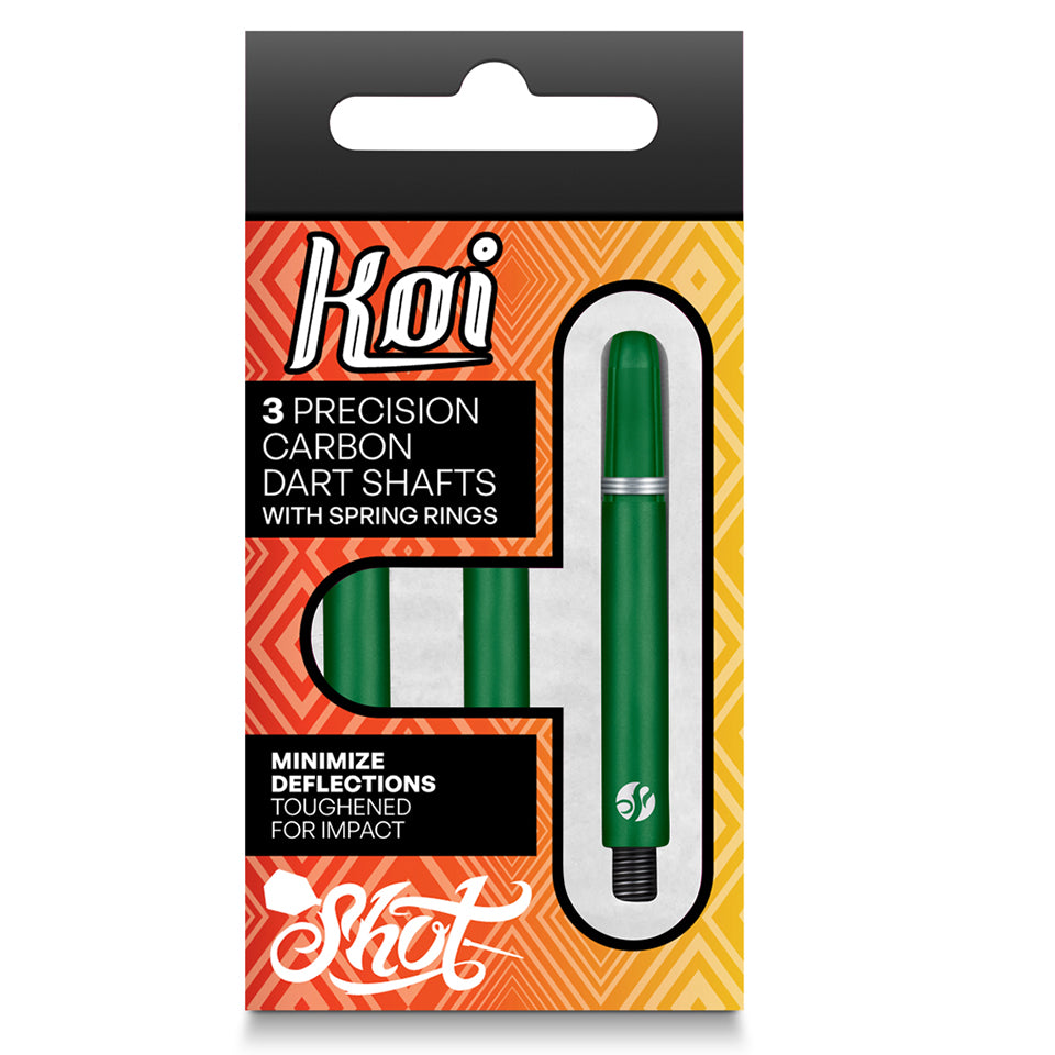 Shot Koi Carbon Color Dart Shafts - Short Green