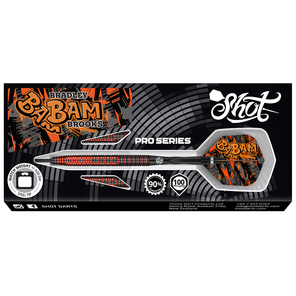 Shot Pro Series Bradley Brooks Steel Tip Darts - 23gm