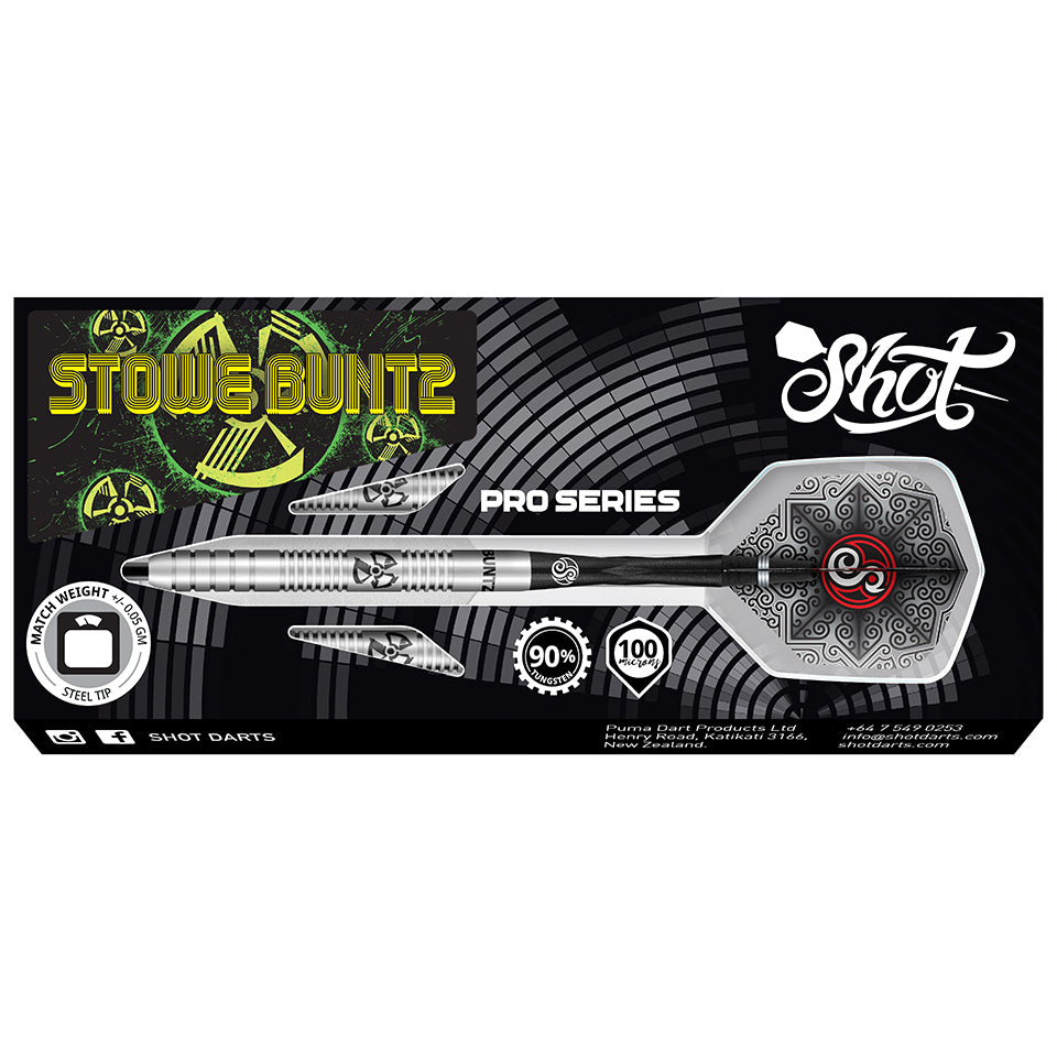 Shot Pro Series Stowe Buntz Steel Tip Darts - 23gm