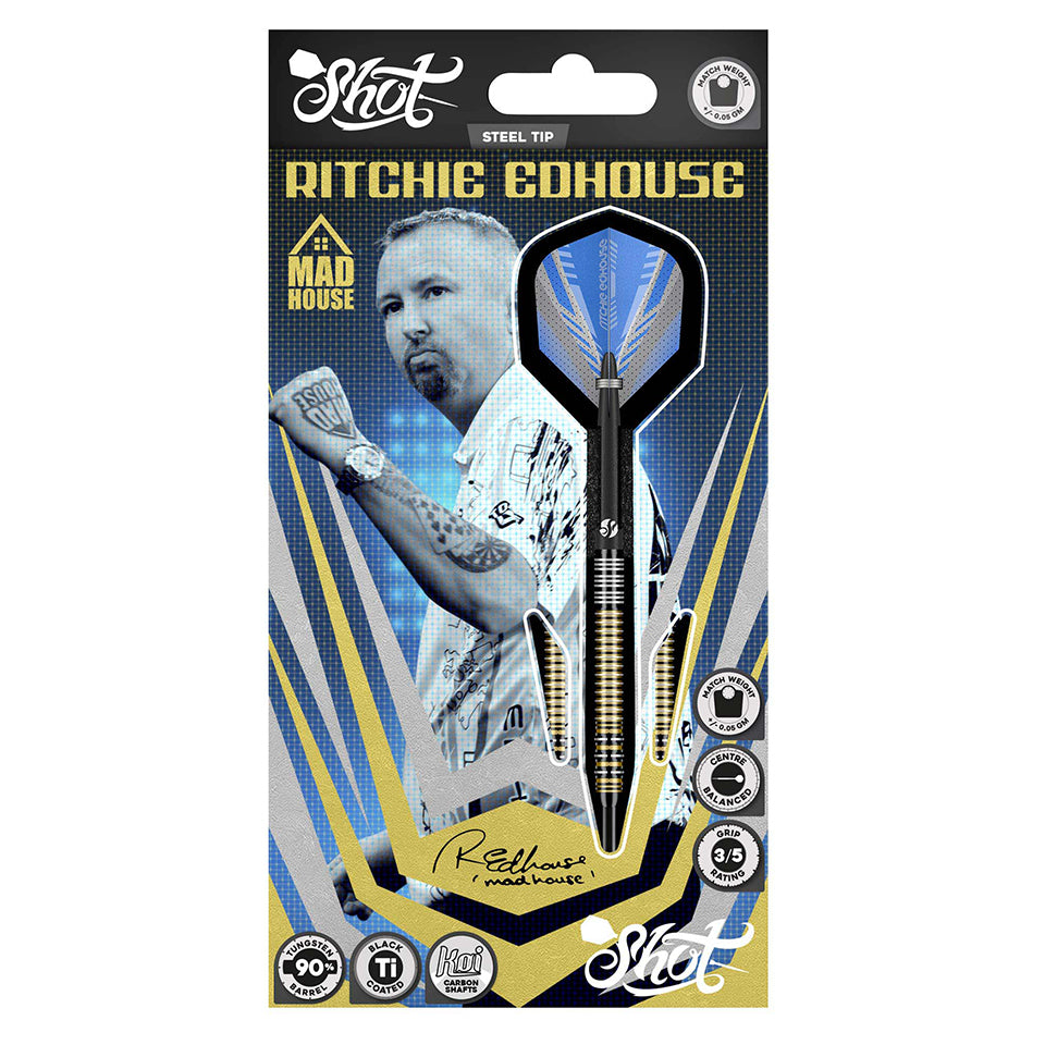 Shot Ritchie Edhouse Madhouse Steel Tip Darts - 23gm