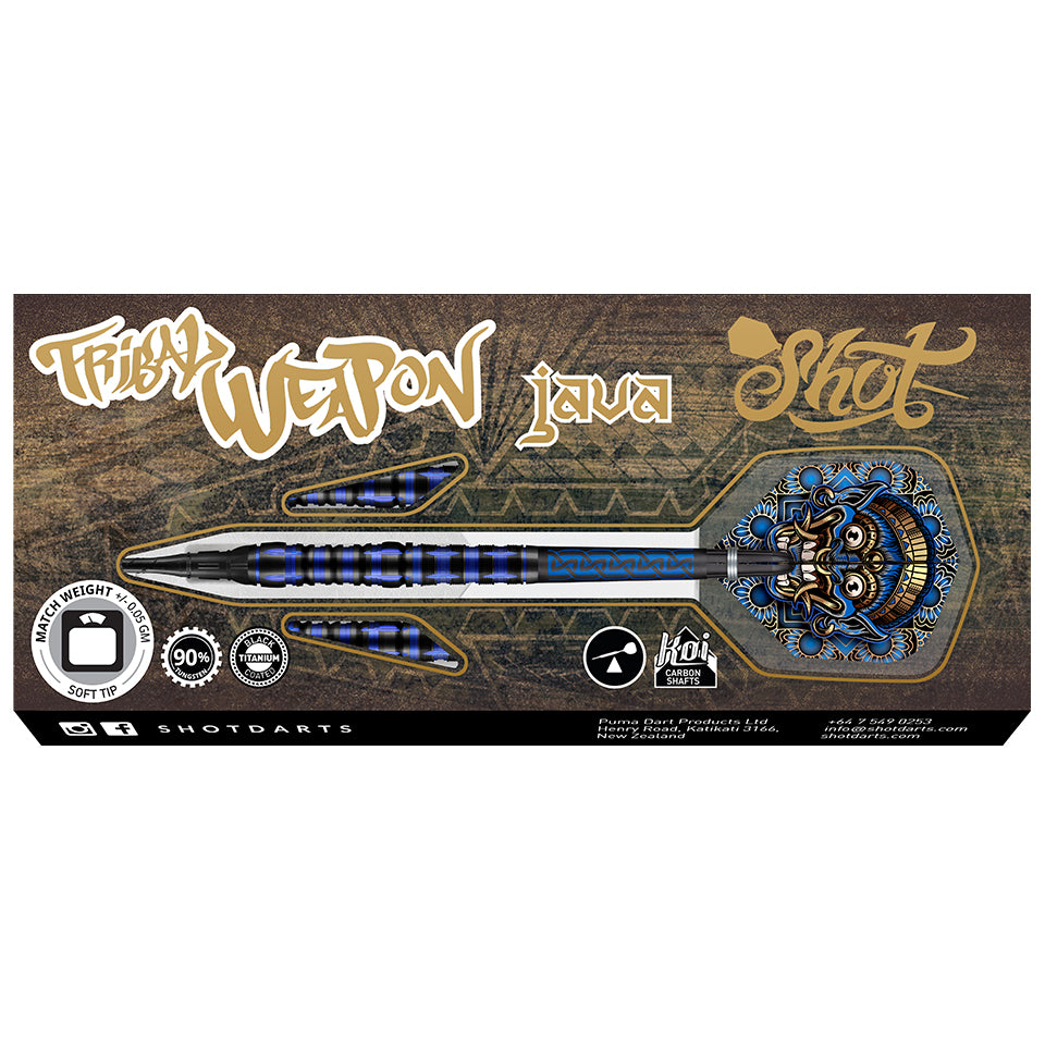 Shot Tribal Weapon Java Soft Tip Darts - 18gm