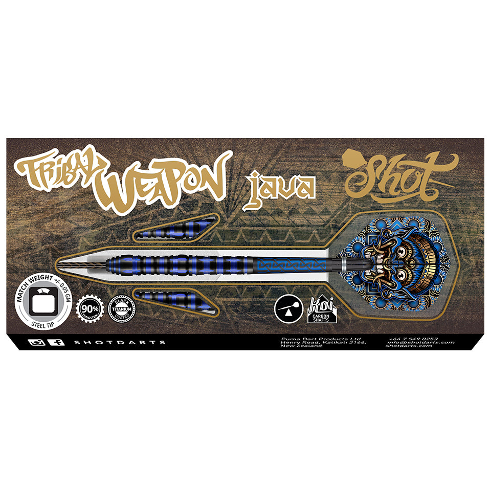 Shot Tribal Weapon Java Steel Tip Darts - 23gm