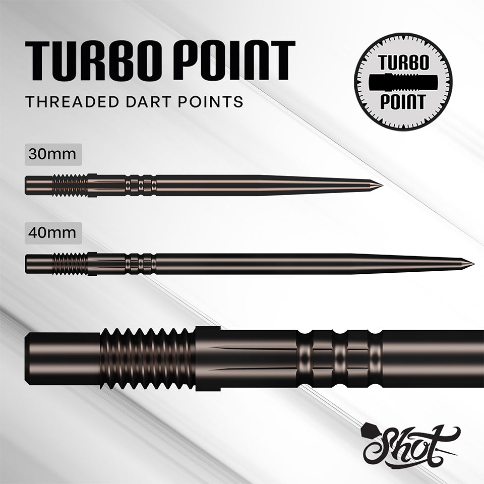 Shot Turbo Steel Points - Black 40mm
