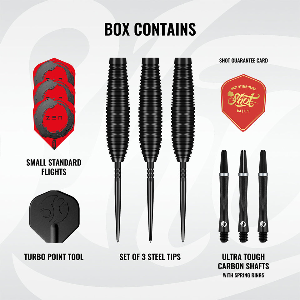Shot Zen Bomber Turbo Point Steel Tip Darts - 23gm