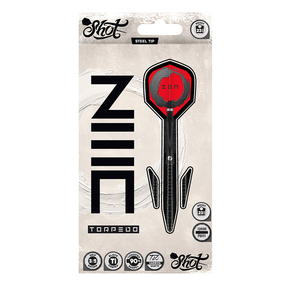 Shot Zen Torpedo Turbo Point Steel Tip Darts - 24gm
