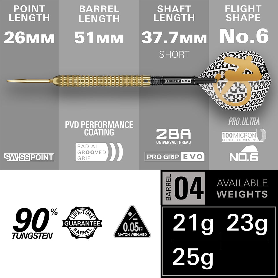 Target Bolide Envy 04 Swiss Point Steel Tip Darts - 21gm