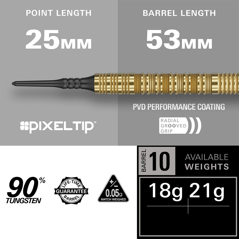 Target Bolide Envy 10 Soft Tip Darts - 18gm