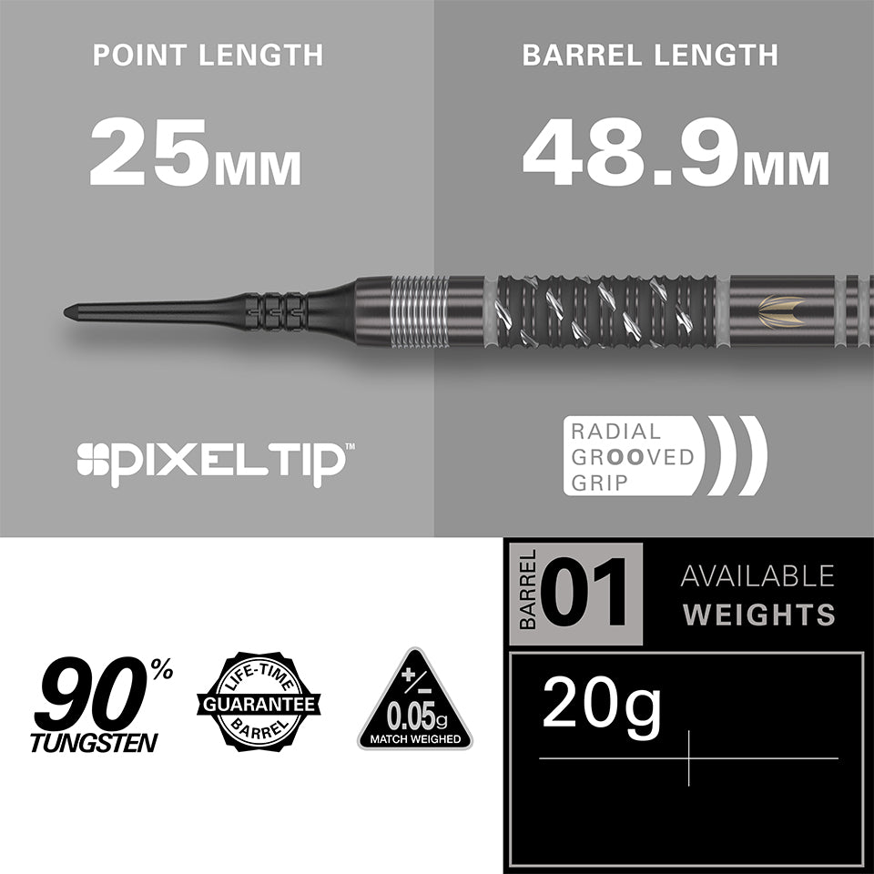 Target Dimitri Van Den Bergh Echo Soft Tip Darts - 20gm