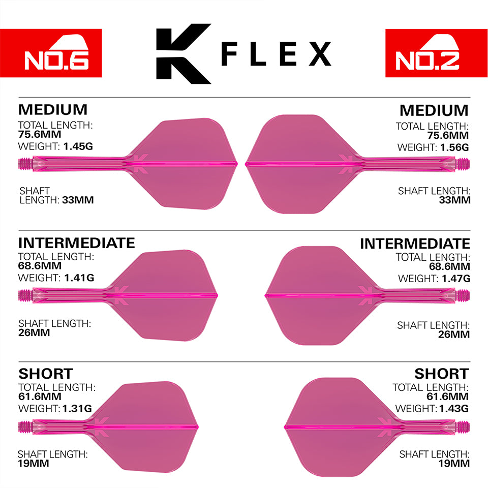 Target K-Flex Flight System - No6 Intermediate Neon Pink