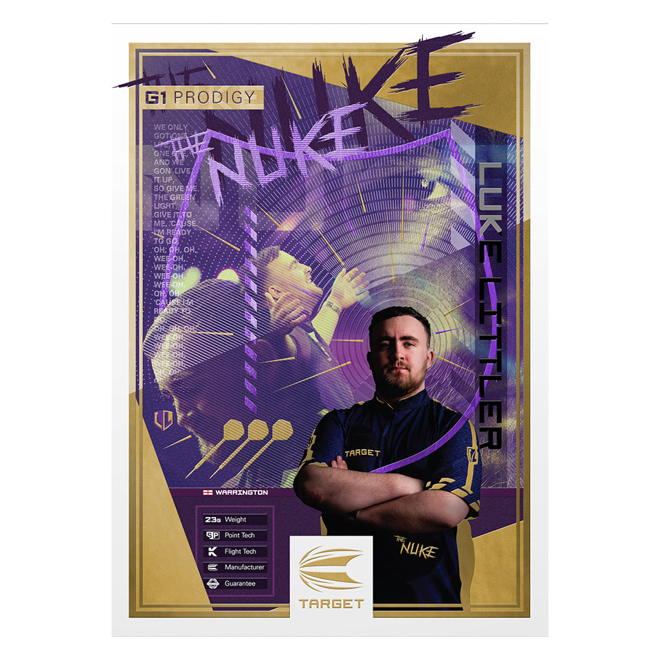 Target Luke Littler G1 Prodigy Swiss Point Steel Tip Darts - 24gm