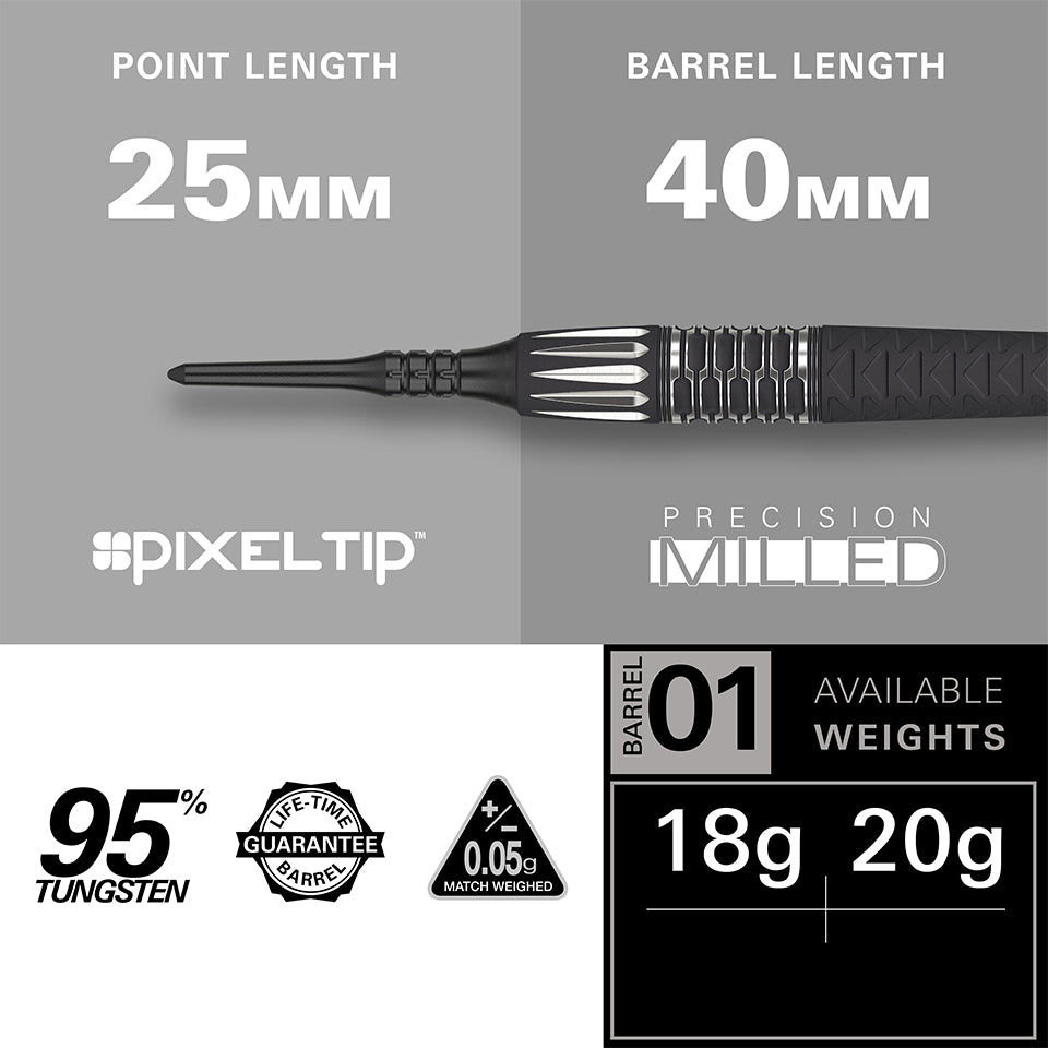 Target Phil Taylor Raw Power G11 Soft Tip Darts - 20gm