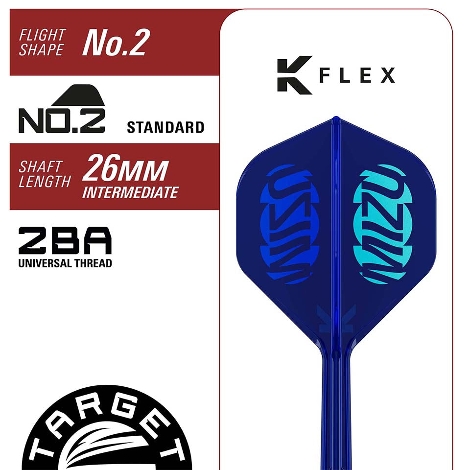 Target Prime Series Mizu 02 Swiss Point Steel Tip Darts - 23gm