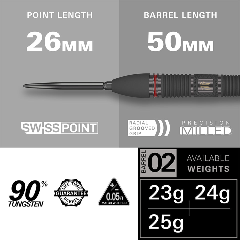 Target Scope 02 Swiss Point Steel Tip Darts - 23gm