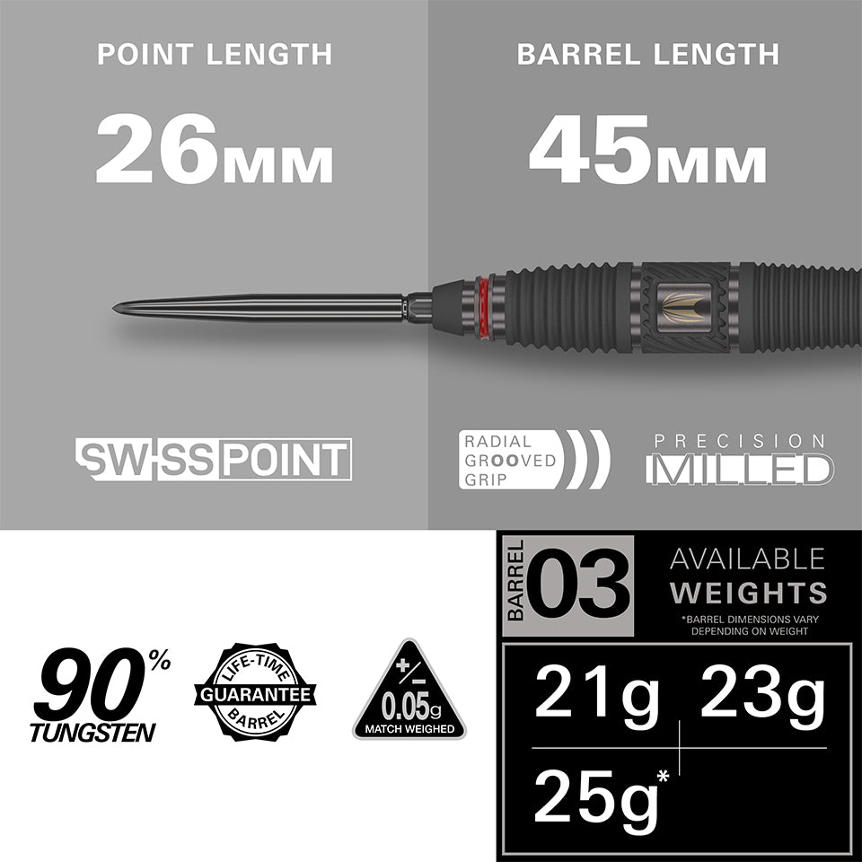 Target Scope 03 Swiss Point Steel Tip Darts - 25gm