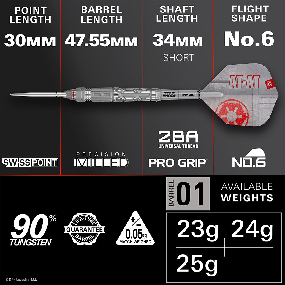 Target Star Wars AT-AT Swiss Point Steel Tip Darts - 23gm