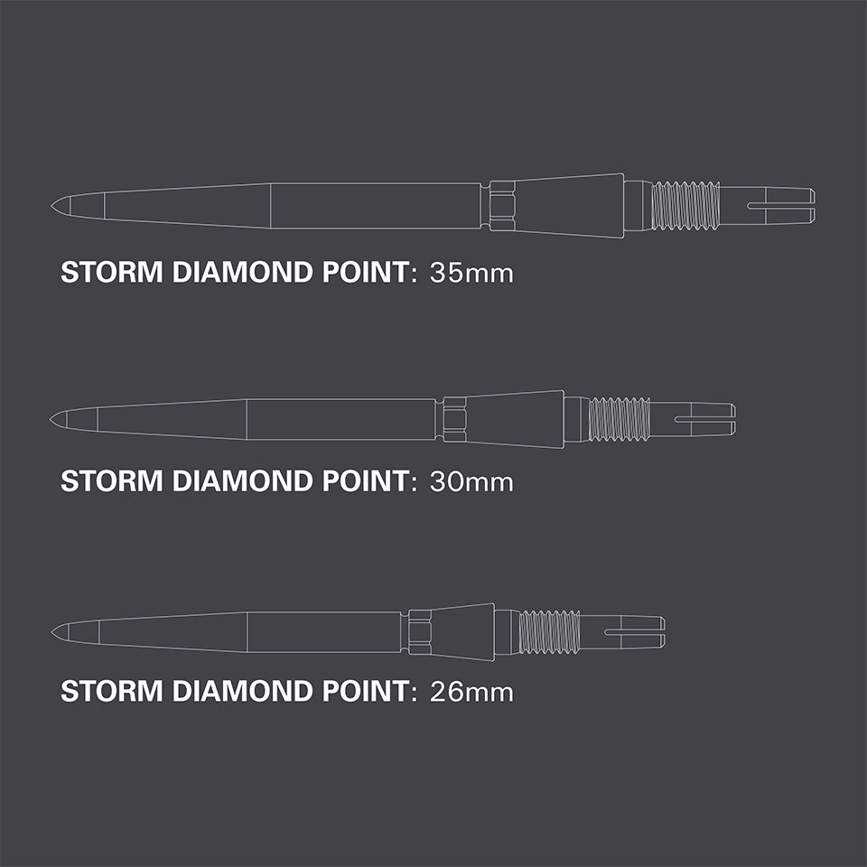 Target Swiss Storm Diamond Steel Points - Black 30mm