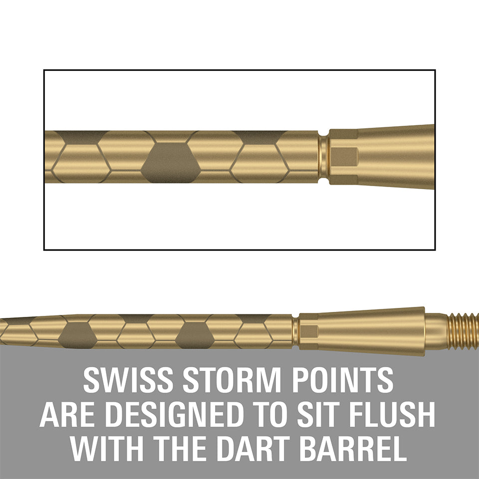 Target Swiss Storm Onyx Steel Points - 35mm Gold