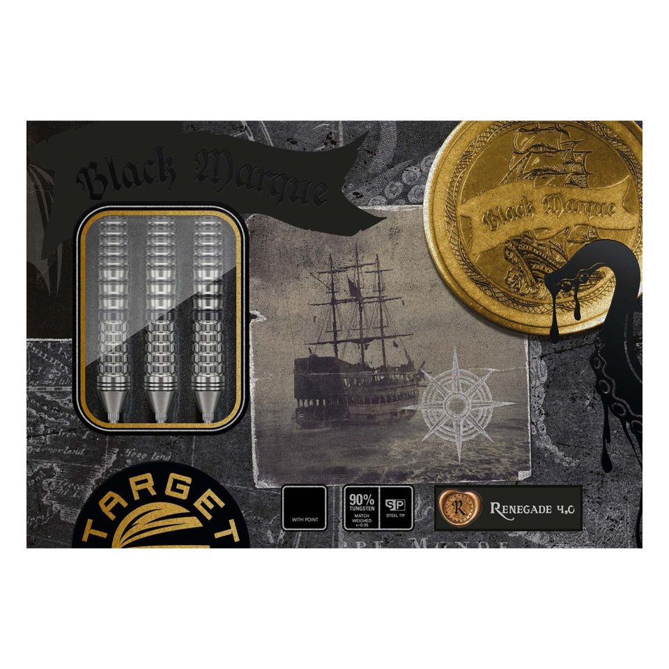 Target Black Marque Renegade 4.0 Swiss Point Steel Tip Darts - 23gm