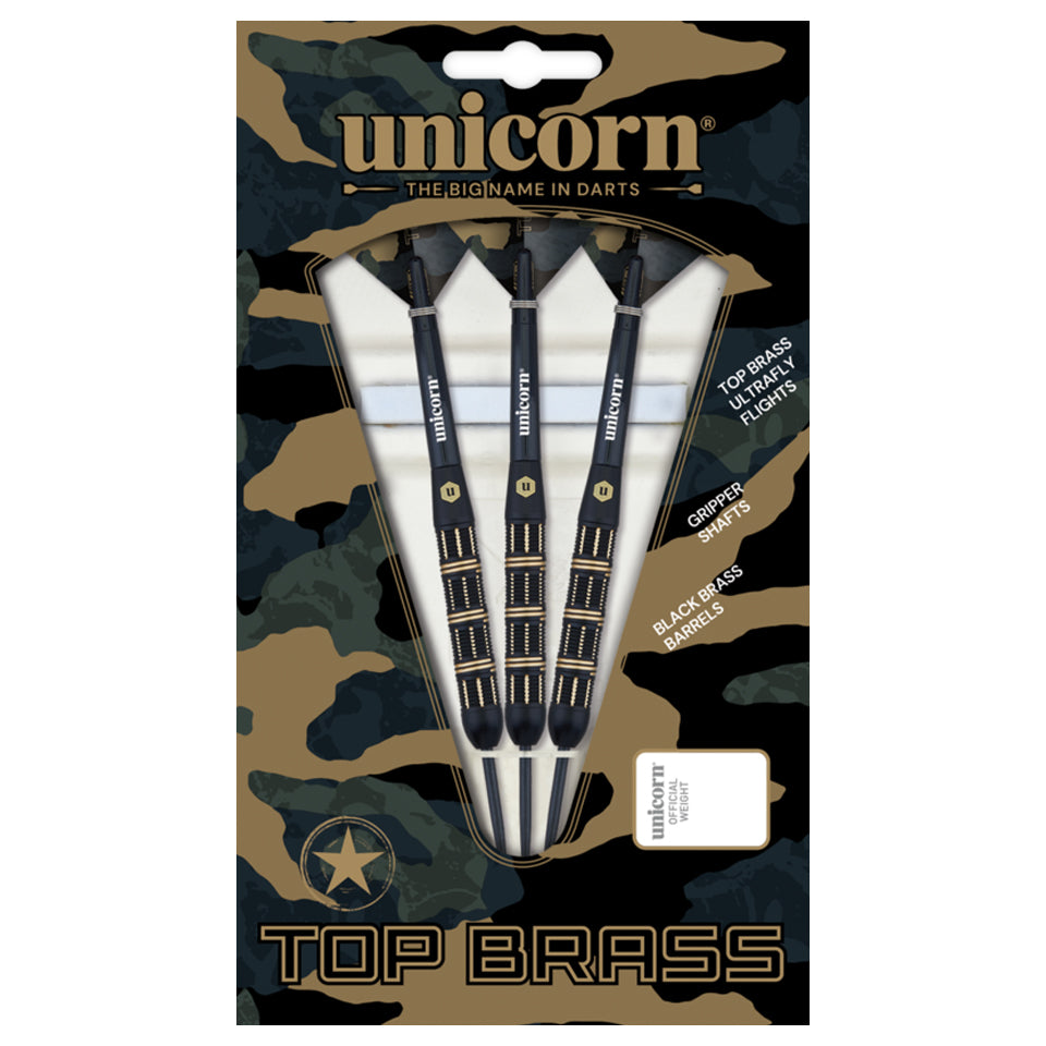 Unicorn Top Brass 3 Steel Tip Darts - 21gm