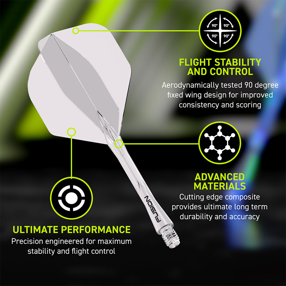 Winmau Fusion Integrated Flight & Shaft System - No2 Medium Clear