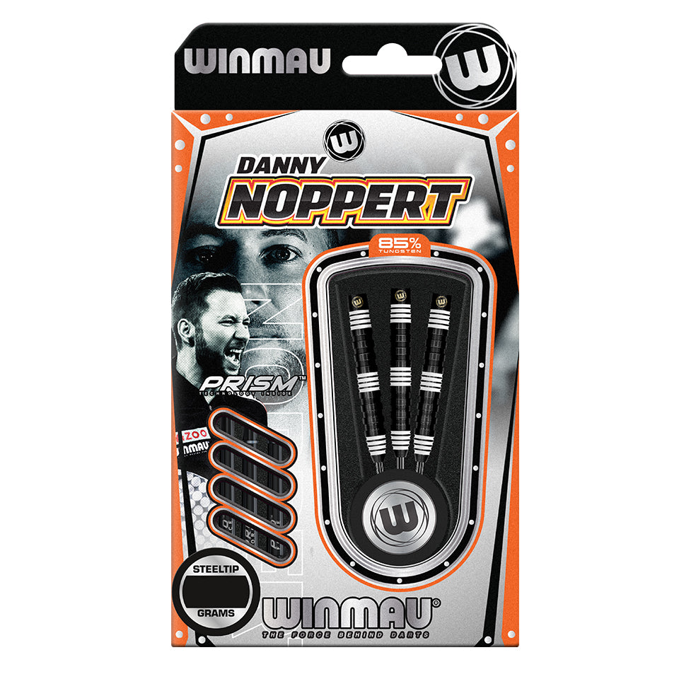 WINMAU Danny Noppert Steel Tip Darts - 25g, 90% Tungsten, Ringed