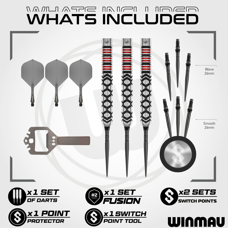 Winmau Frontier Collection Fornax Parallel Switch Point Steel Tip Darts - 22gm
