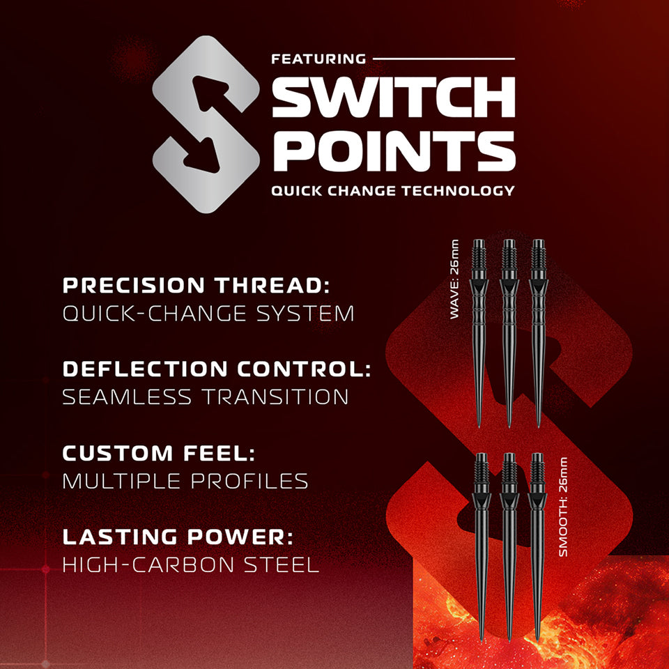Winmau Frontier Collection Fornax Parallel Switch Point Steel Tip Darts - 22gm