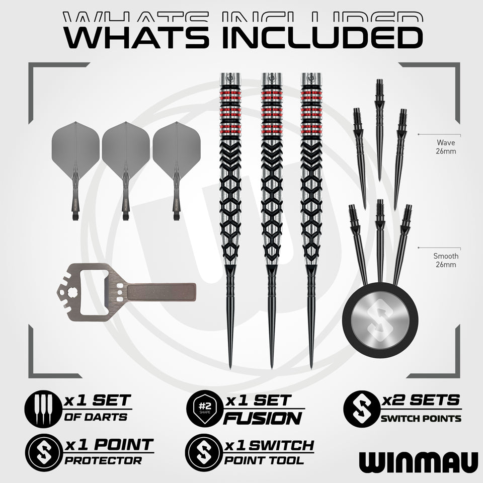 Winmau Frontier Collection Fornax Tapered Switch Point Steel Tip Darts - 21gm