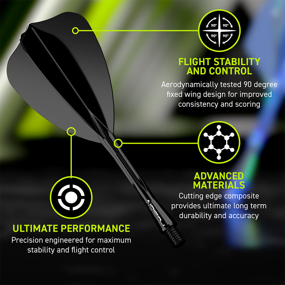 Winmau Fusion Integrated Flight & Shaft System - Arrow Short Black