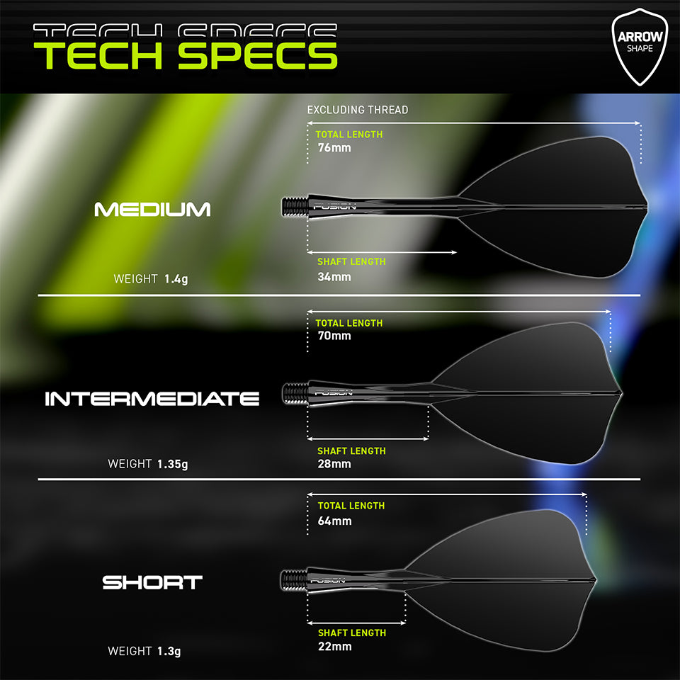 Winmau Fusion Integrated Flight & Shaft System - Arrow Short Black