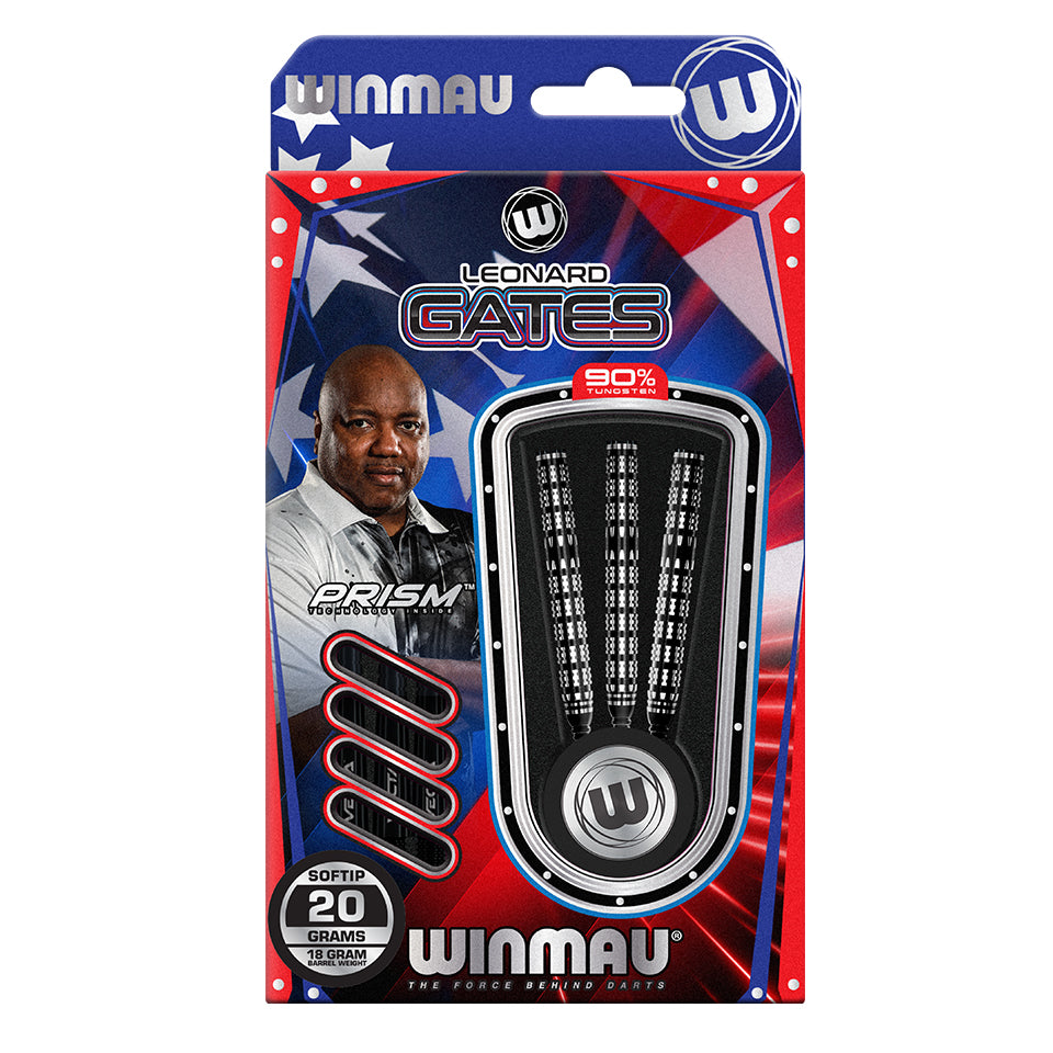 WINMAU LEONARD GATES ダーツセット 20g Winmau Leonard Gates Soft Tip Darts - 20gm
