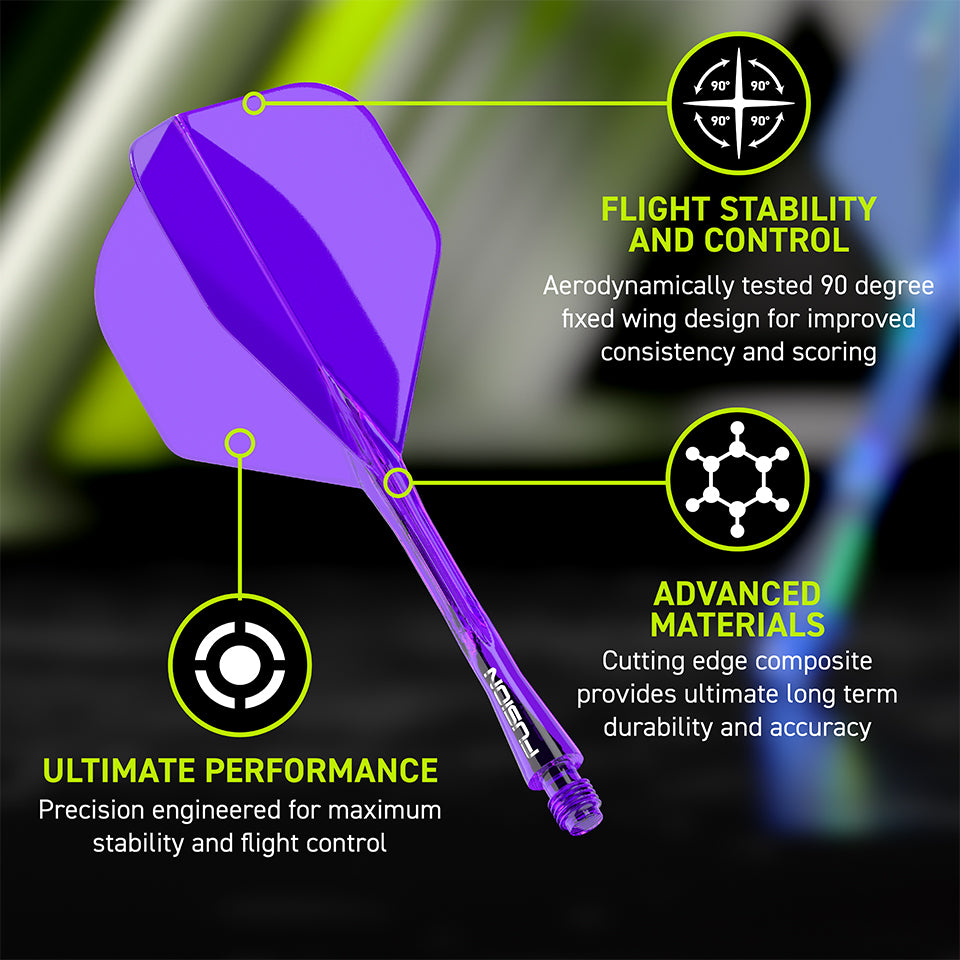 Winmau Fusion Integrated Flight & Shaft System - No2 Medium Purple