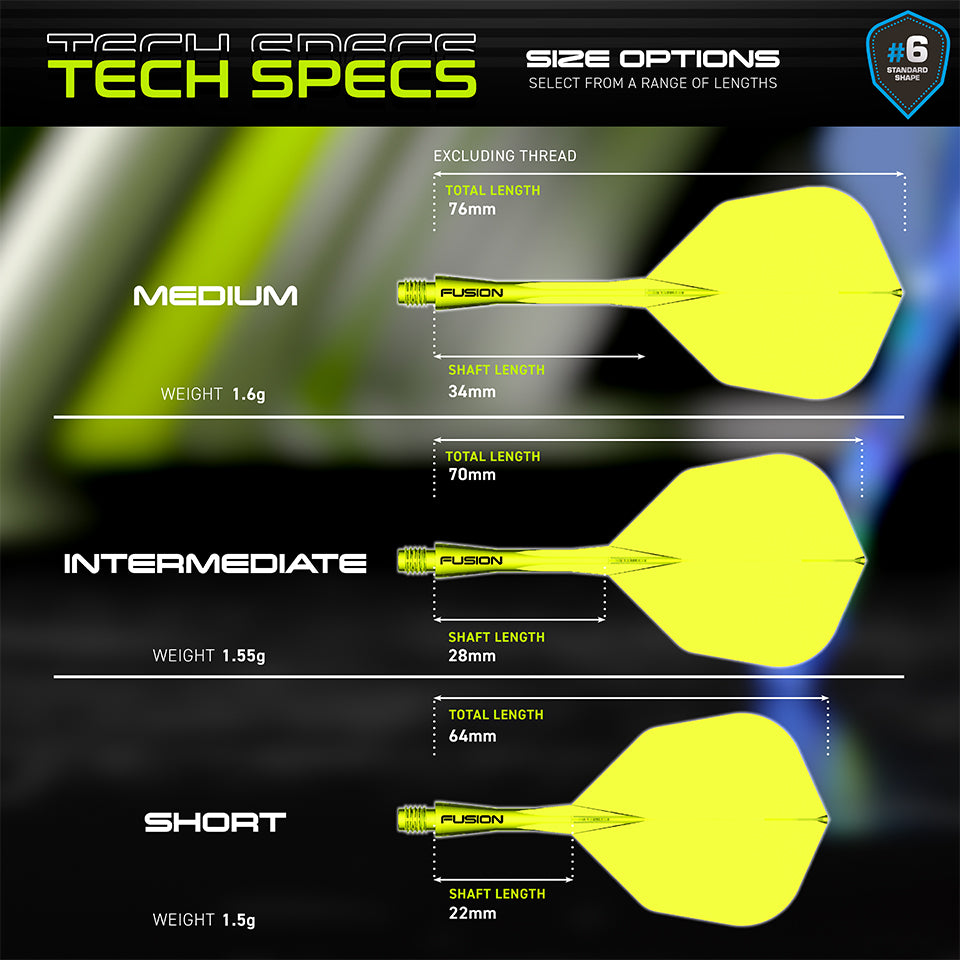 Winmau Fusion Integrated Flight & Shaft System - No6 Intermediate Yellow