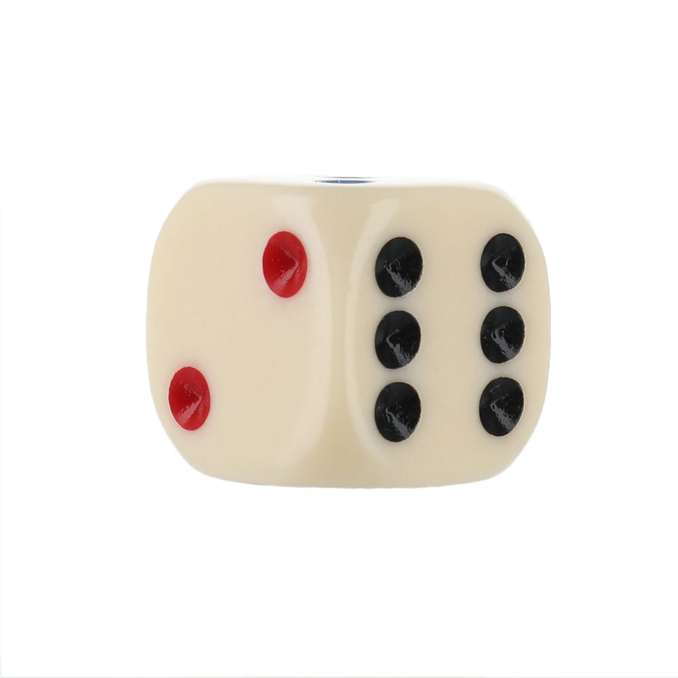 16mm Round Corner Michigan Red Eye Dice - Ivory With Tri Color Dots