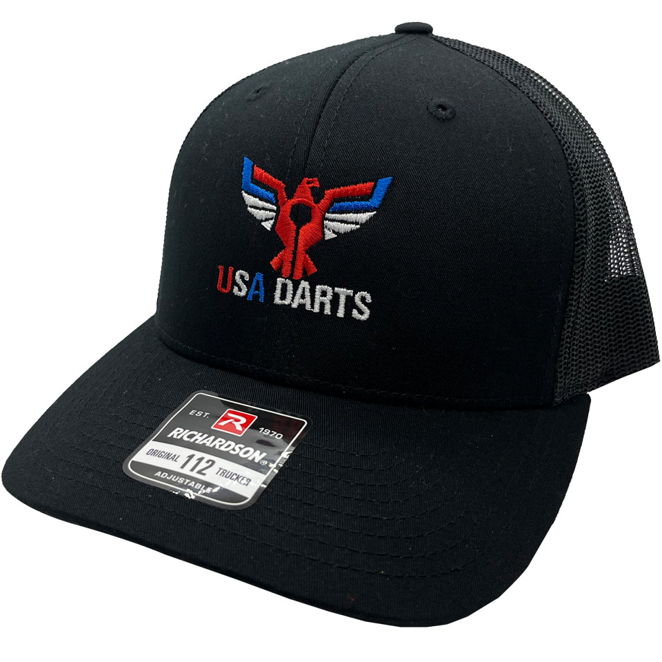 USA Darts Richardson 112 Snapback Trucker Hat - Black