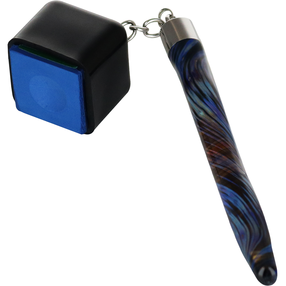 Lucky Blown Glass Pocket Chalker - Black Blue