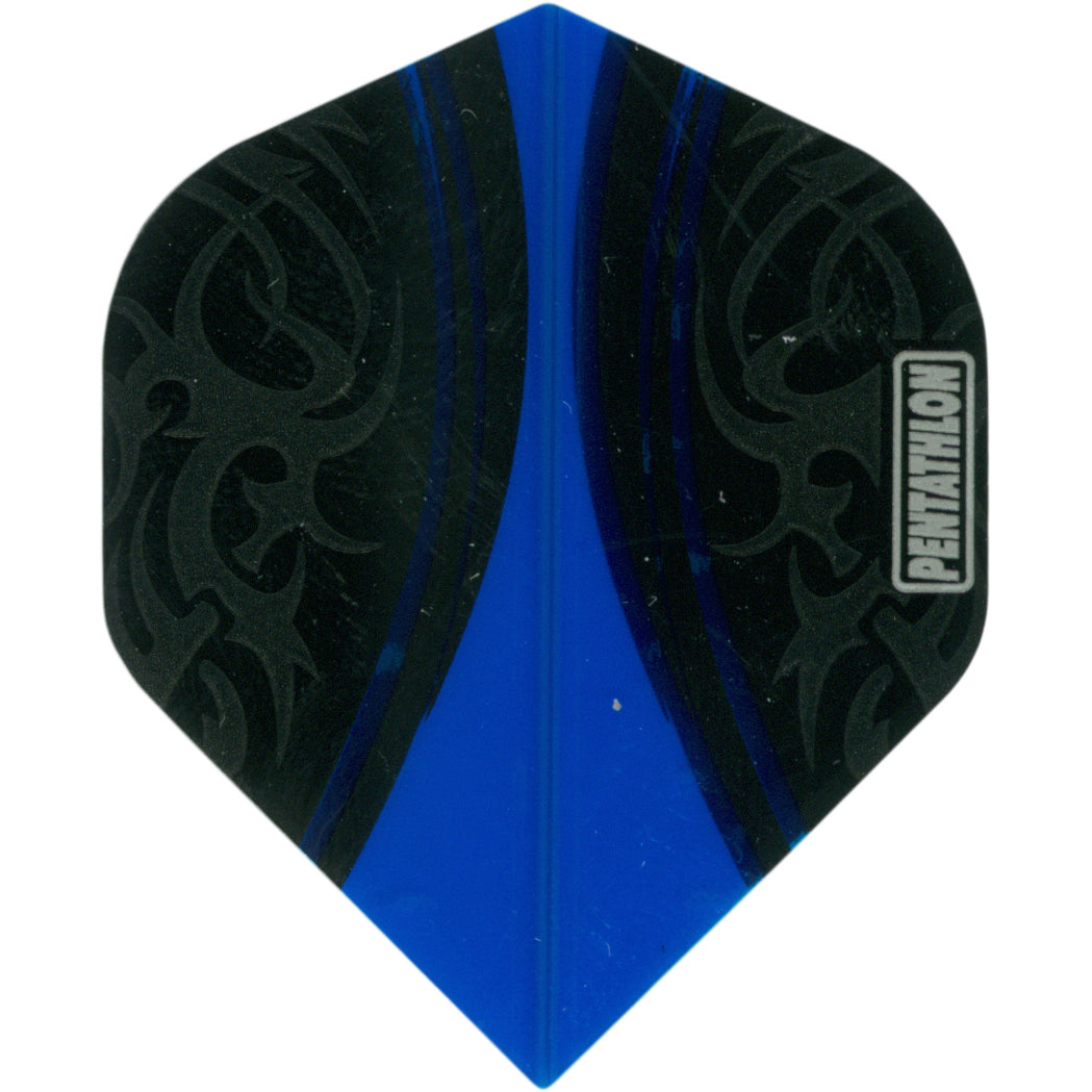 Pentathlon Dart Flights - 100 Micron Standard Translucent Blue Tribal
