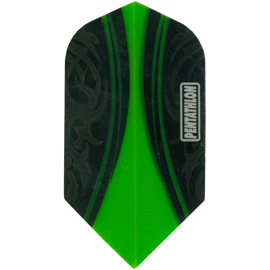 Pentathlon Tribal 100 Micron Dart Flights - Slim Translucent Green