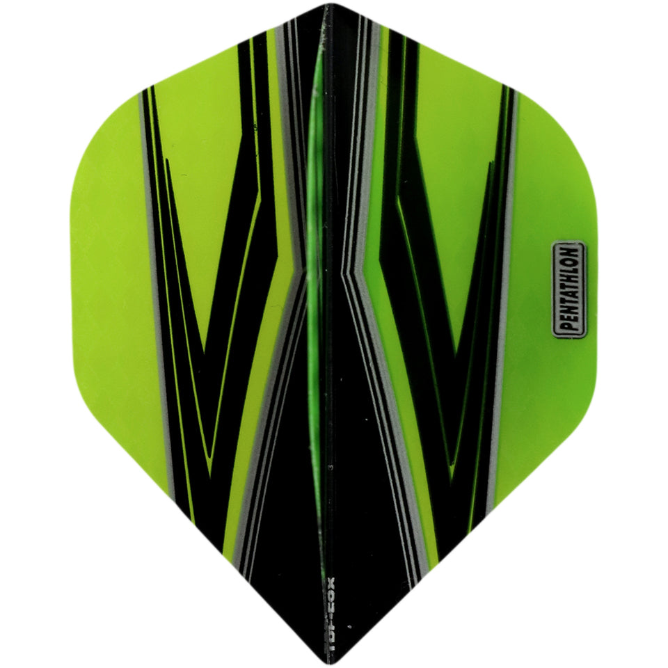 Pentathlon Dart Flights - 100 Micron Standard Black And Green