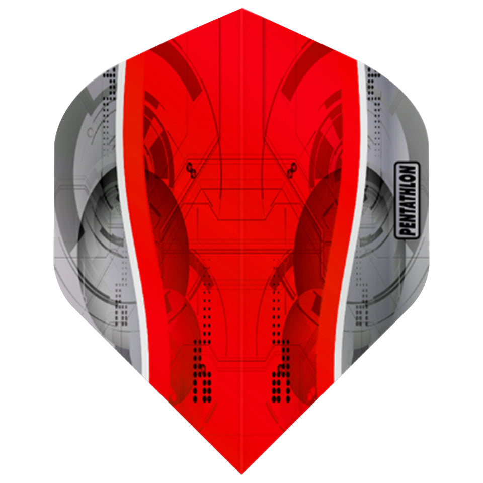 Pentathlon Silver Edge Dart Flights - Standard Red