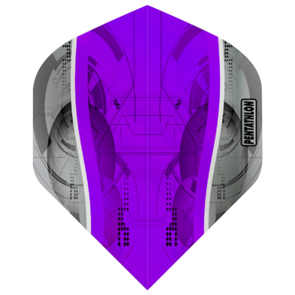 Pentathlon Silver Edge Dart Flights - Standard Purple
