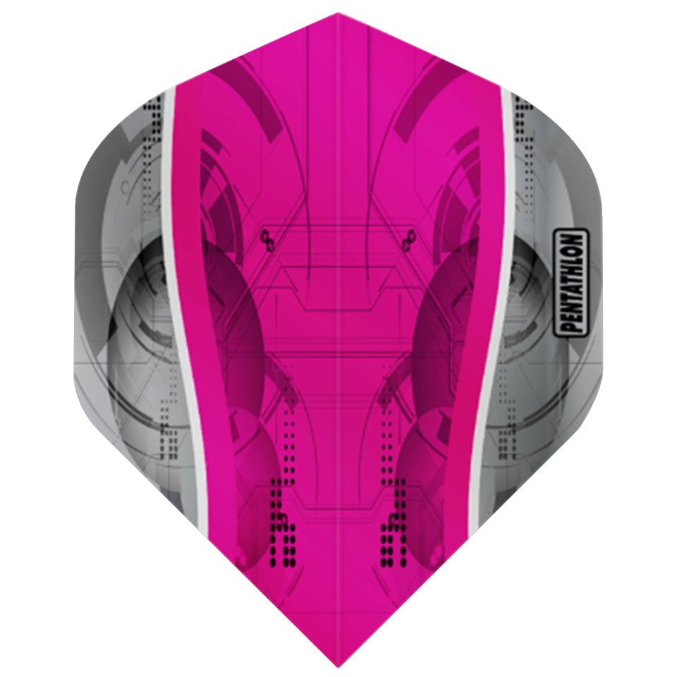 Pentathlon Silver Edge Dart Flights - Standard Pink
