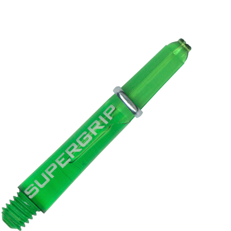 Harrows Supergrip Polycarbonate Dart Shafts With Rings - Short Green