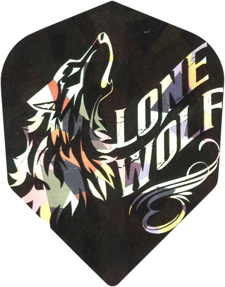 Dart World 2d Glitter Dart Flights - Shape Lone Wolf
