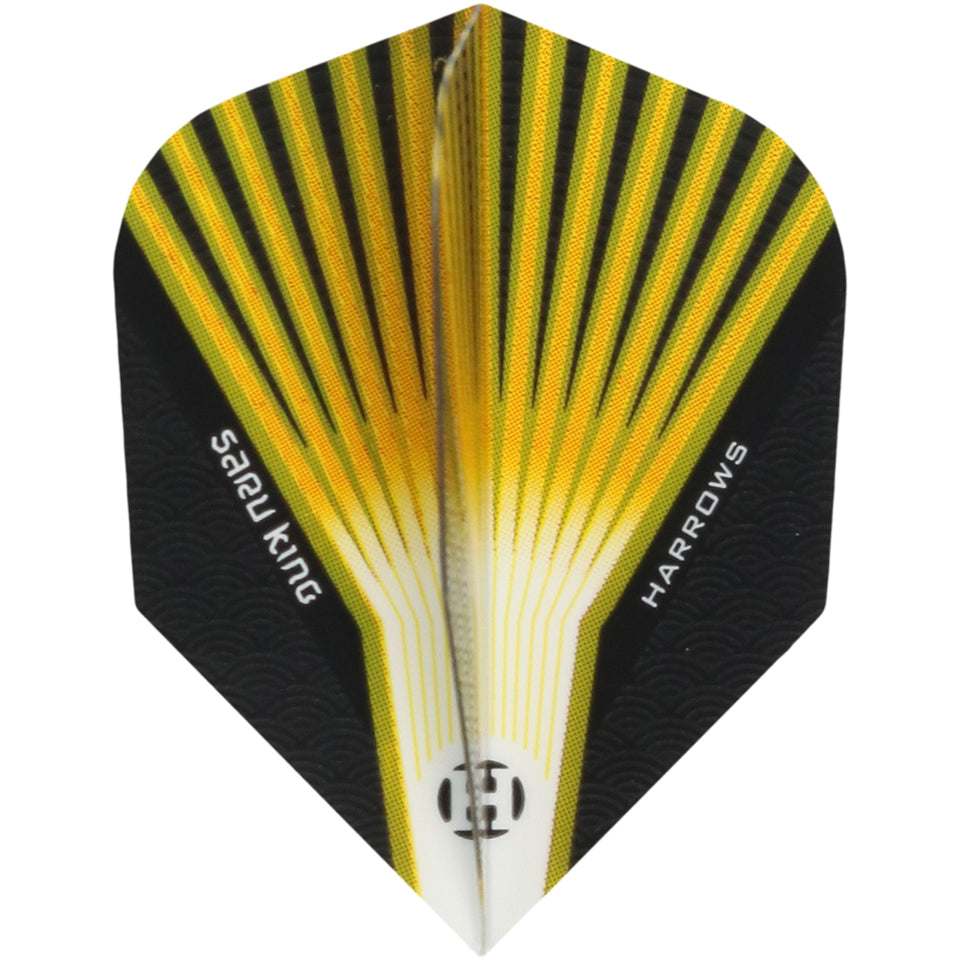 Dart World Prime Dart Flights - Shape Fan Pattern Yellow